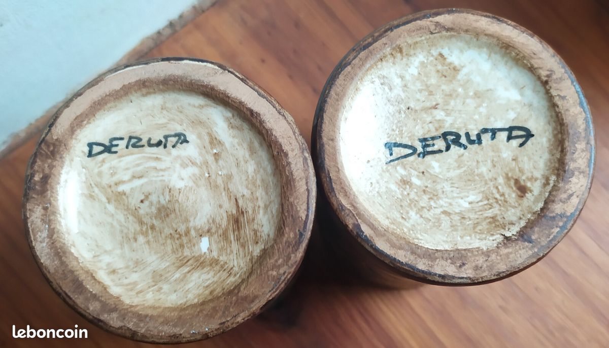 Deux tasses céramique signées DERUTA décor floral (image 3)