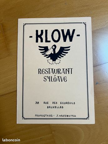 Menu klow tintin reproduction - Collection