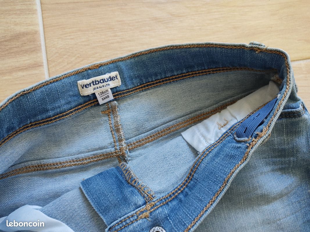 Jupe Courte Vertbaudet En Jean Bleu Pour Fille, Taille 10 Ans / 138 Cm, Neuve Sans étiquette