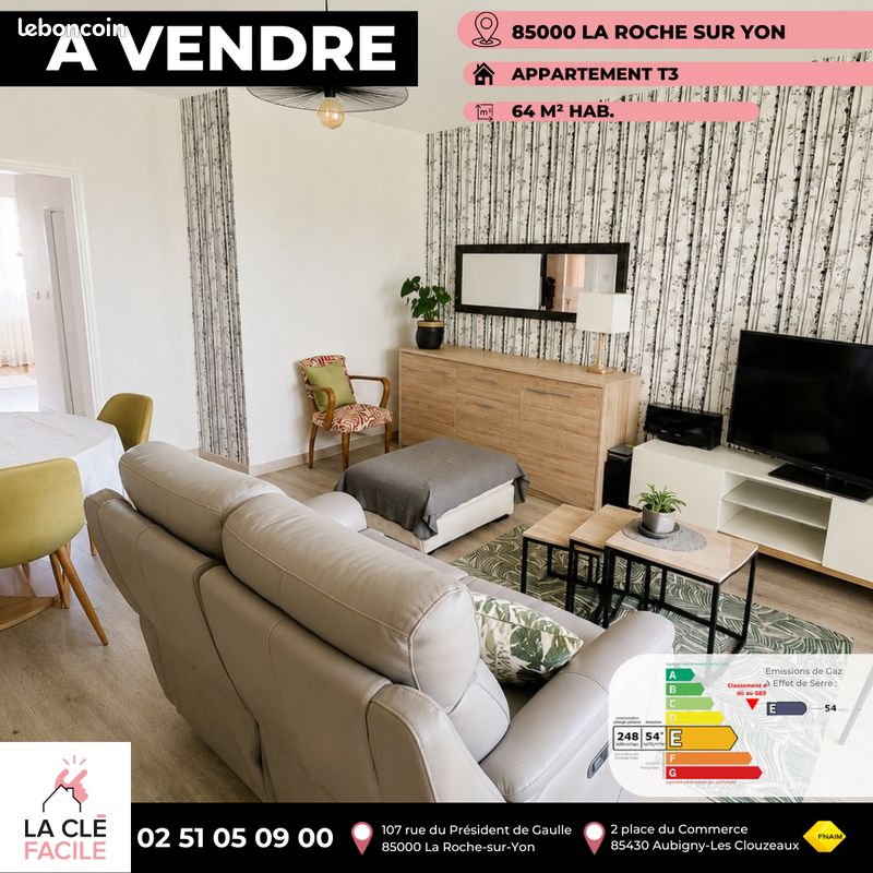 Appartement 3 pièces 64 m² · à La Roche-sur-Yon · 64 m² · 185 300 €
