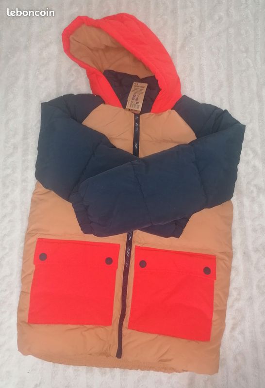 Doudoune Garçons Hiver à Capuche - Chaud, Léger, élasthanne, Taille 6-16 Ans
