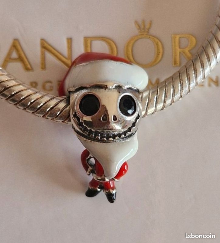 Charm Pendentif Tête De Jack - Argent Et Zircons - Neuf (sans Emballage)