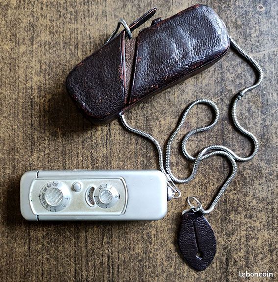 Appareil Photo Espion Minox AIII – Subminiature 9,5 Mm, 1953/1954, étuis Cuir Rouge
