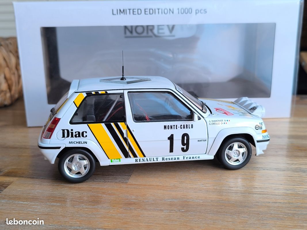 RENAULT 5 GT TURBO RALLYE MONTE CARLO 1990 OREILLE NOREV échelle 1/18ème METAL EUR 15,00