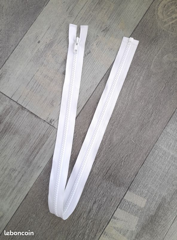 Fermeture éclair plastique blanche, neuve (image 1)