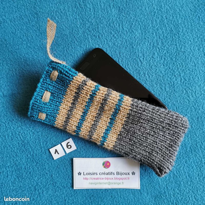 Pochettes étuis en laine tricotés pour téléphone portable (image 9)