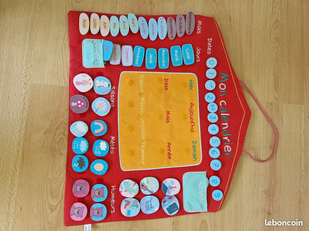 Calendrier en tissu enfant Oxybul (image 1)