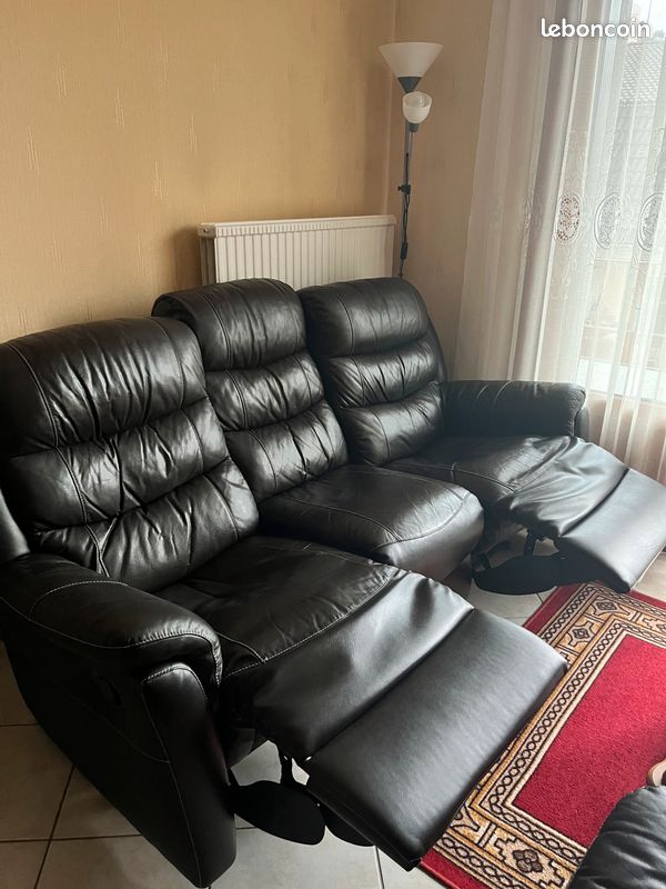 Ensemble canapé cuir relax (image 2)