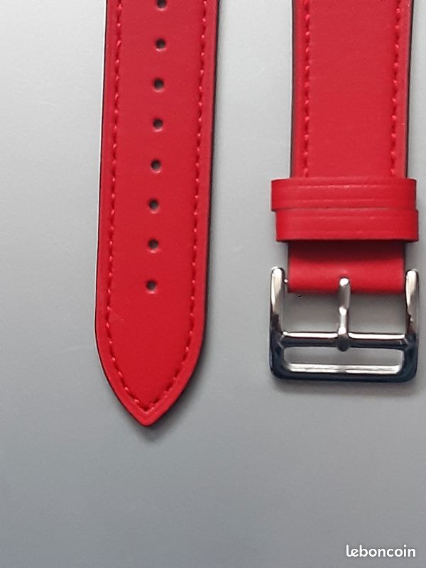 Bracelet cuir Rouge pour Apple watch 42.44 45.48.49 (image 2)