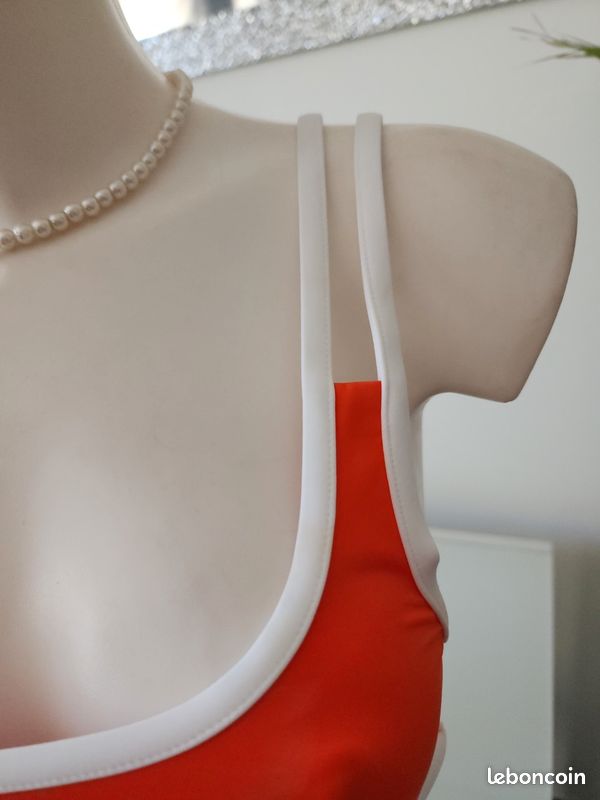 Un maillot de bain imprimé 2 pièces orange imprimé taille 38/40 marque Jott (image 3)
