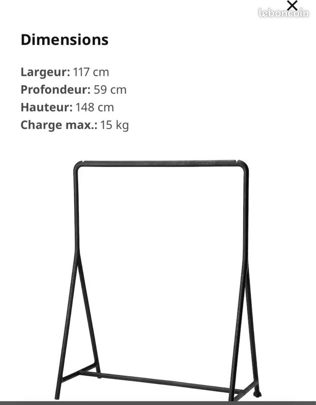 Portant IKEA modèle Turbo, nickel (image 6)