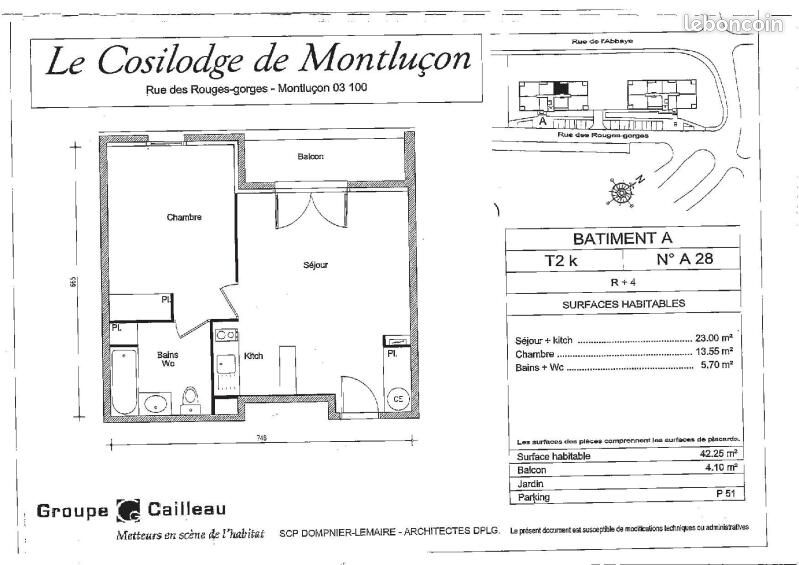 Appartement a louer montlucon - 2 pièce(s) - 42 m2 - Surfyn
