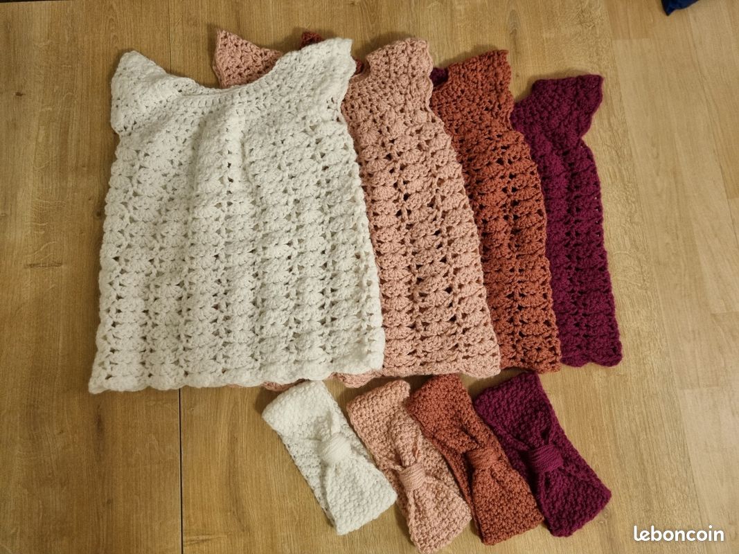 Winmany – Lot De 2 Tenues Photo Bébé 0-2 Mois : Barboteuse Et Bonnet Tricotés, Pour Shootings Et Fêtes Prénatales