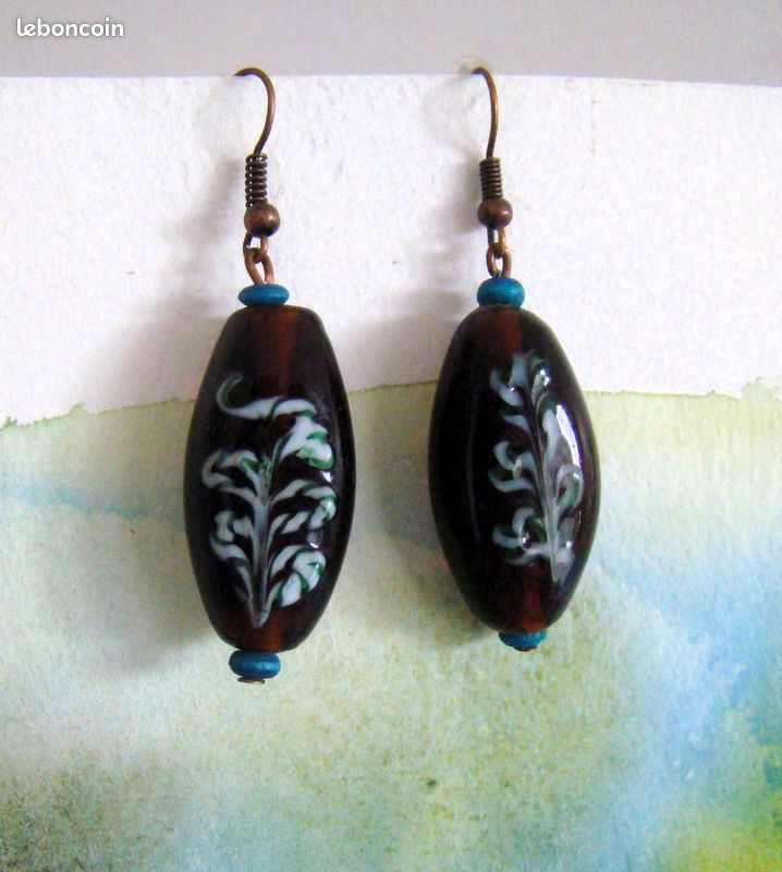 Boucles or neuves pierre peinte ma création (image 3)