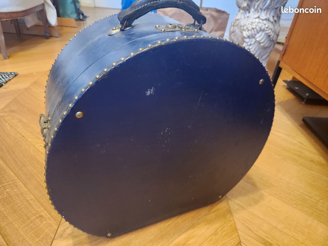 Bagage boite à chapeau - simplon orient express - vintage - Bleu (échanges) (image 5)