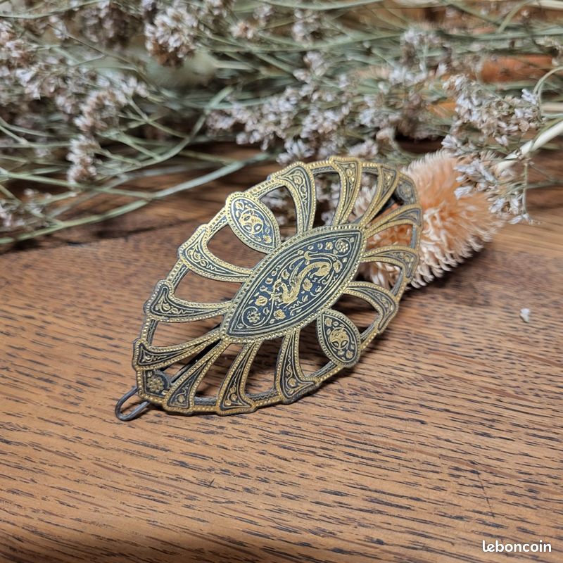 Broche Ancienne Style Art Déco - Strass Multicolore, Bijou Vintage Occasion