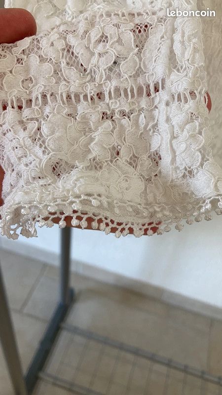 Top dentelle crème (image 4)