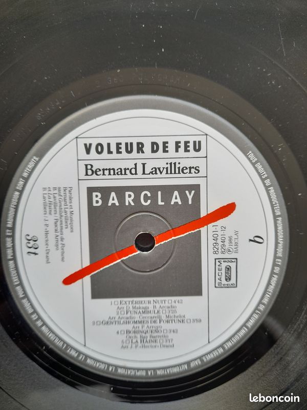 DOUBLE DISQUE VINYLE Bernard Lavilliers – Voleur De Feu (France, 1986) (image 3)