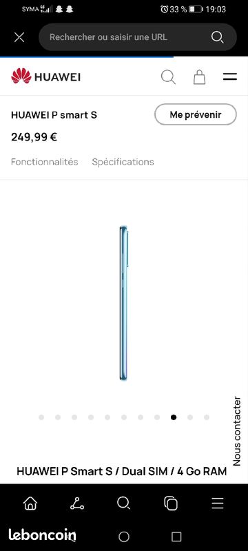Téléphone Huawei P smart S (image 6)