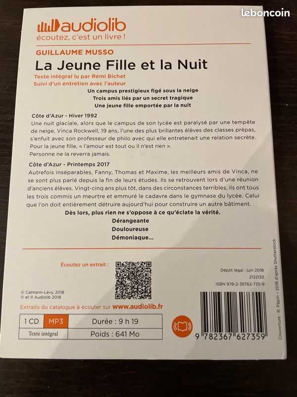 Livre audio la jeune fille et la nuit Guillaume Musso (image 2)
