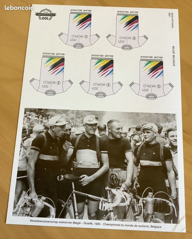Philatélie Cyclisme Belgique 1 Carte Postale + 5 Timbres (image 1)