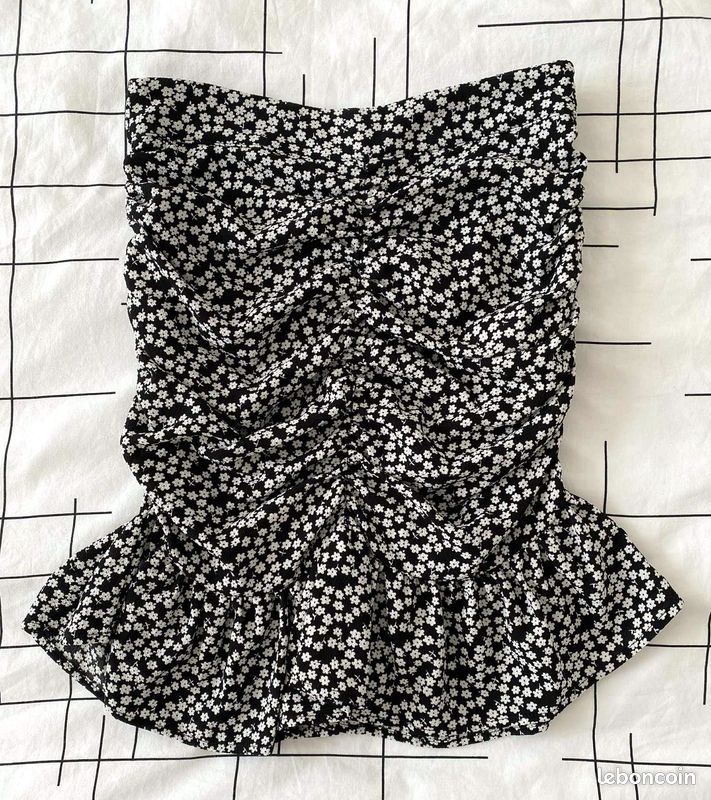 Jupe Courte Femme Noire Et Blanche - XS - Style Bubble En Coton - FOREVER 21