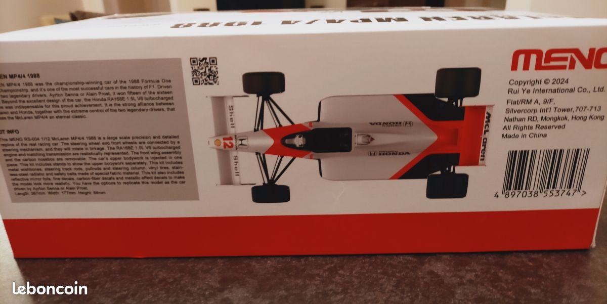 Maquette McLaren Honda MP4/4 - Formule 1 - Échelle Non Spécifiée - NEUF