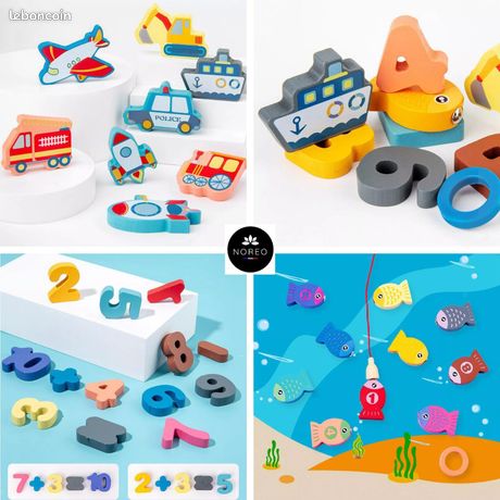 NOREO Jeu Montessori En Bois - Activités Motricité Fine Et Couleurs Dès 3 Ans