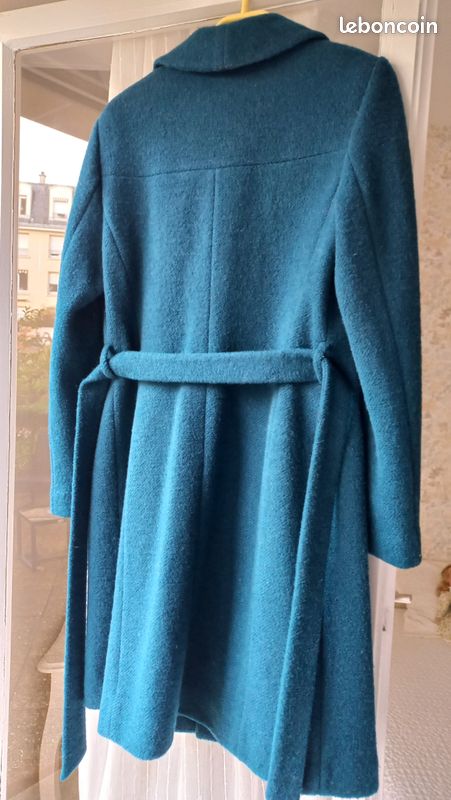 Manteau ESPRIT En Laine Bleu Marine – Taille S, Doublé, Occasion Très Bon état