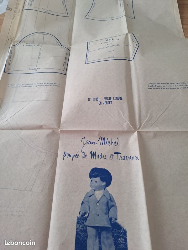 Patron De Couture Modes Et Travaux - Vêtements Pour Poupée Jean-Michel - Mars 1985