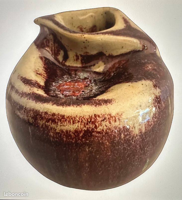 Soliflore vase en grès vintage Lucette Pillet (image 1)
