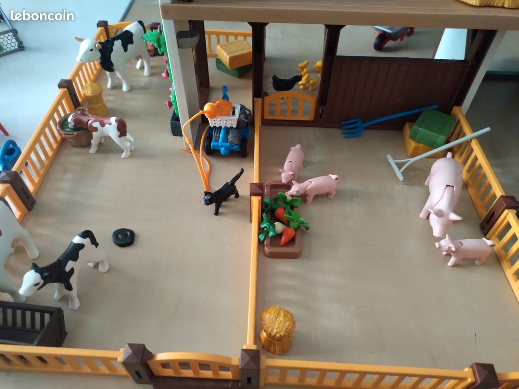 Kit playmobil la grande ferme 6120 et enfant avec lapins et clapier 6140 la grande (image 8)