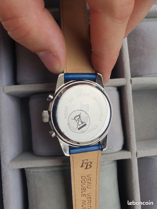 Montre LIP chronographe – cadran blanc guilloché –comme neuve (image 6)