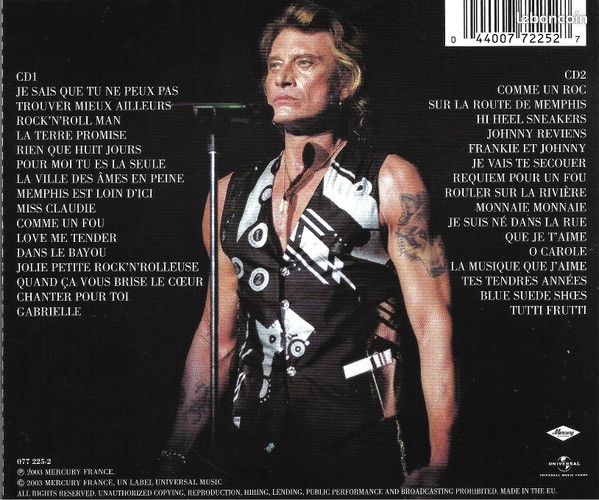 Johnny Hallyday Live At The Aladdin Théâtre 2CD Neuf Scéllé (image 2)