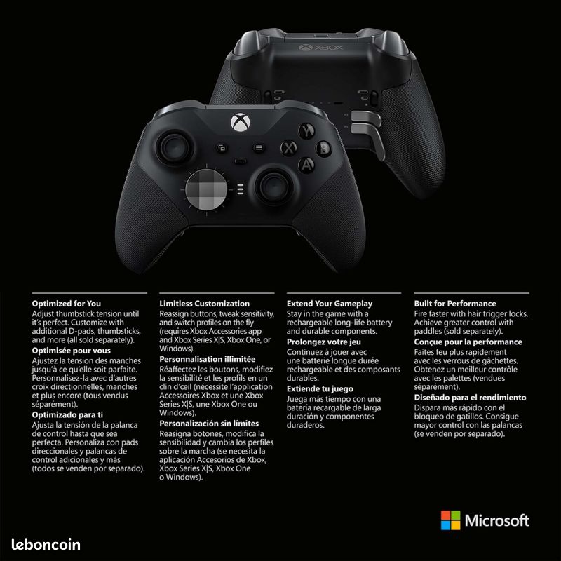 Manette Xbox Elite Series 2 Noire – Avec tous les accessoires – Bon état (image 3)