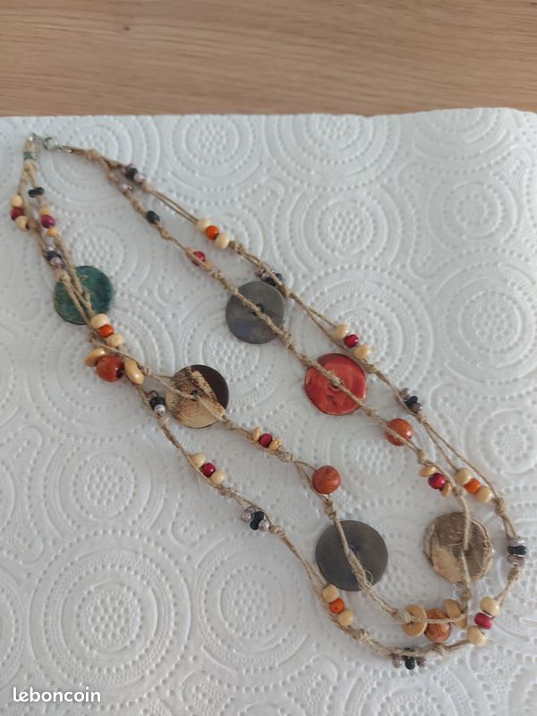 Collier artisanal terre cuite (image 1)