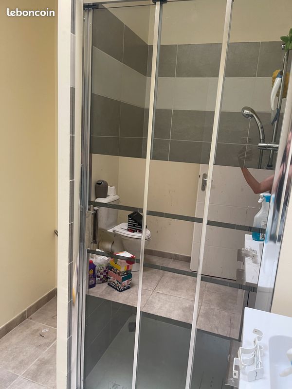 Porte coulissant effet miroir pour douche (image 1)