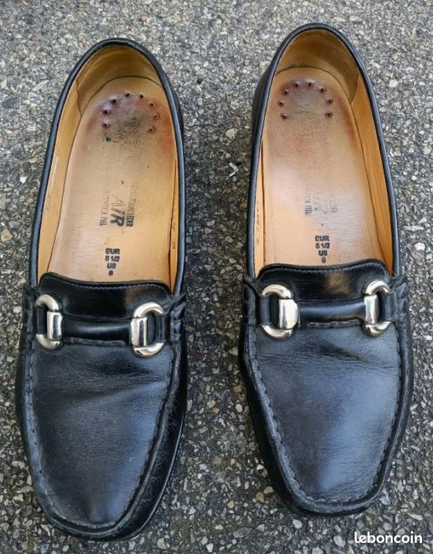 Mocassins Mephisto Alyon En Cuir Noir Pointure 43 Pour Homme - Occasion De Qualité