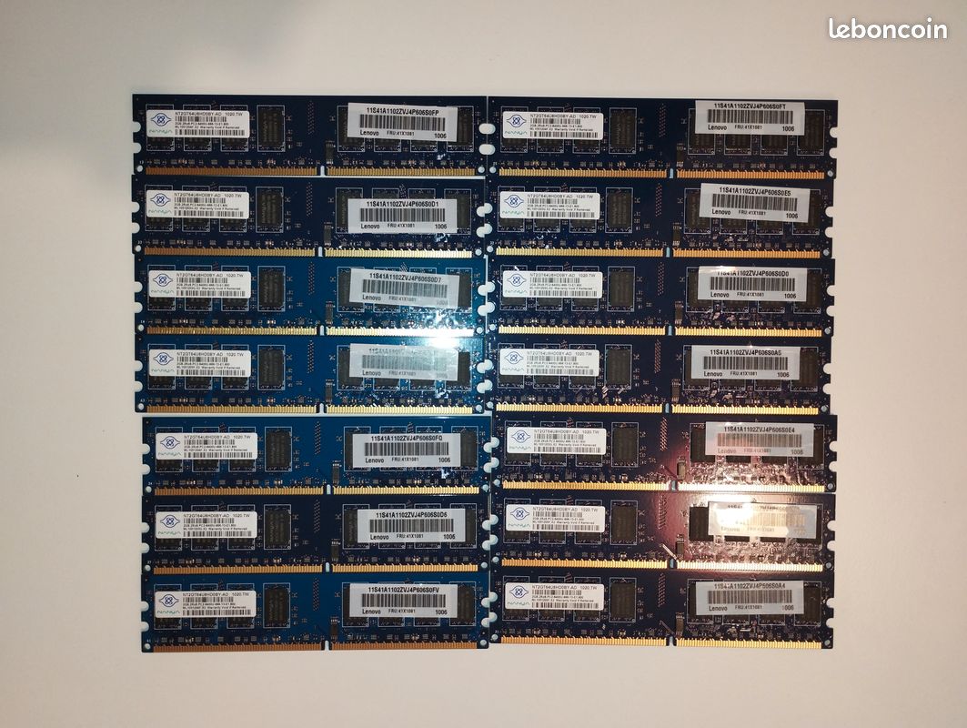 ✅ Ram SAMSUNG HYNIX ACER NANYA RAMAXEL, PC2 92 GO, DDR2, 8x256MB, 20x512MB, 10x1GO et 35x2GO (image 4)