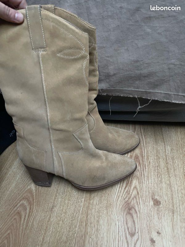 Bottes en cuir suédé promod (image 1)