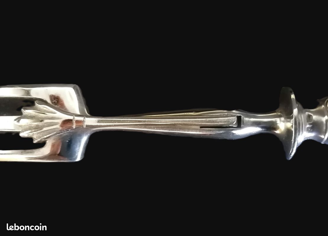 Set couverts pour couper la viande en métal argenté et acier forgé, style Napoléon III (image 9)