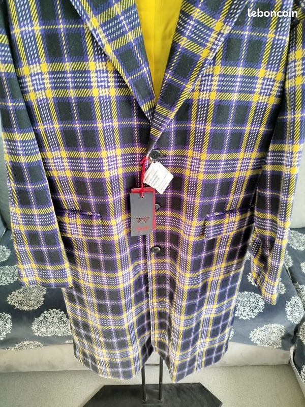 Manteau D'équitation M Toulouse - Grand Plaid, Marron/violet (occasion)