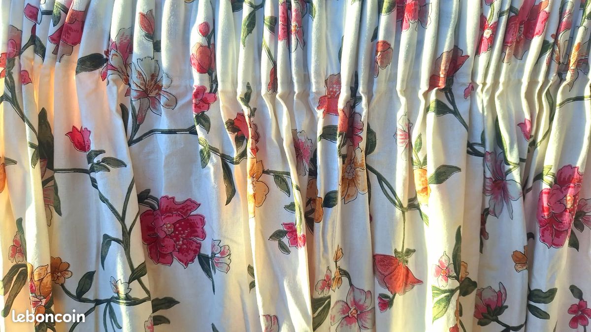 🌸 Rideau blanc fleuri en coton 🇫🇷 | Bohème chic, Japandi & romantique (image 3)