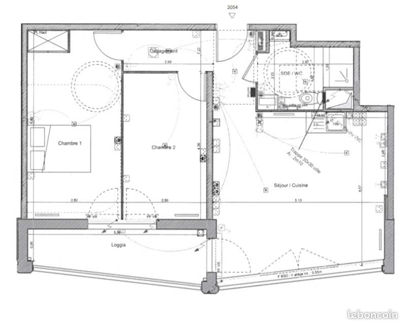 Appartement 3 pièces 60 m² · à Bordeaux · 60 m² · 1 150 €/mois