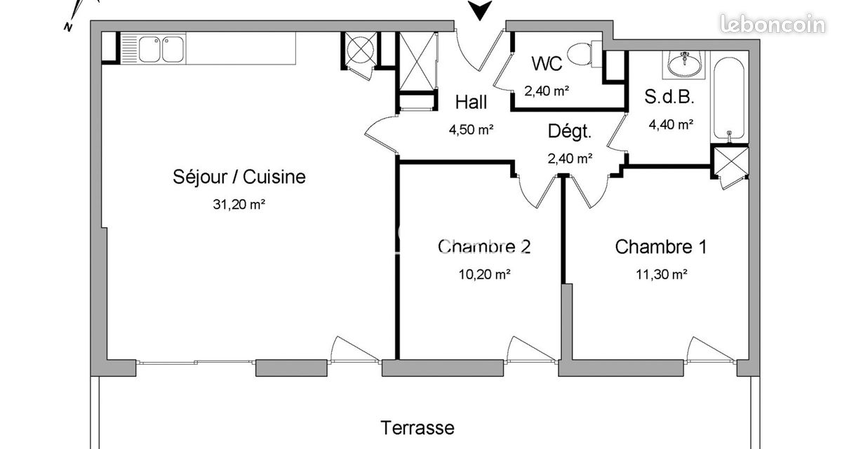 Appartement 3 pièces 66 m² · à L'Étrat · 66 m² · 730 €