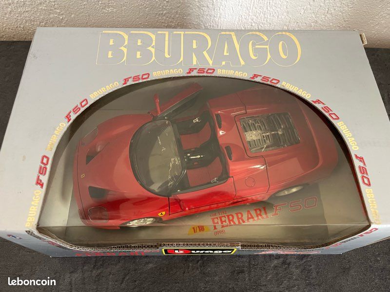 FERRARI F50 d 1995 couleur Champagne 1/18 BURAGO voiture miniature de collection | UK