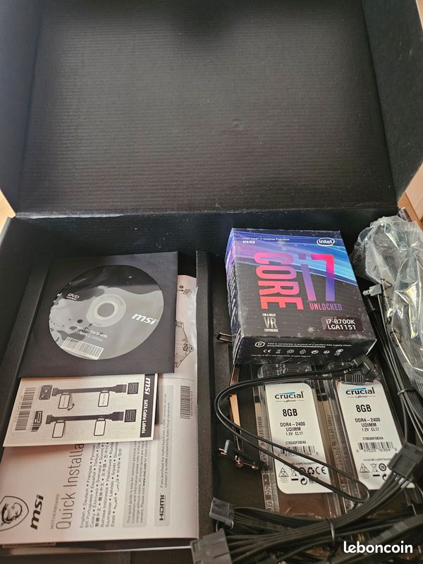 Kit PC Intel i7-8700K + MSI Z370 Krait Gaming + 16 Go DDR4 Crucial (image 3)