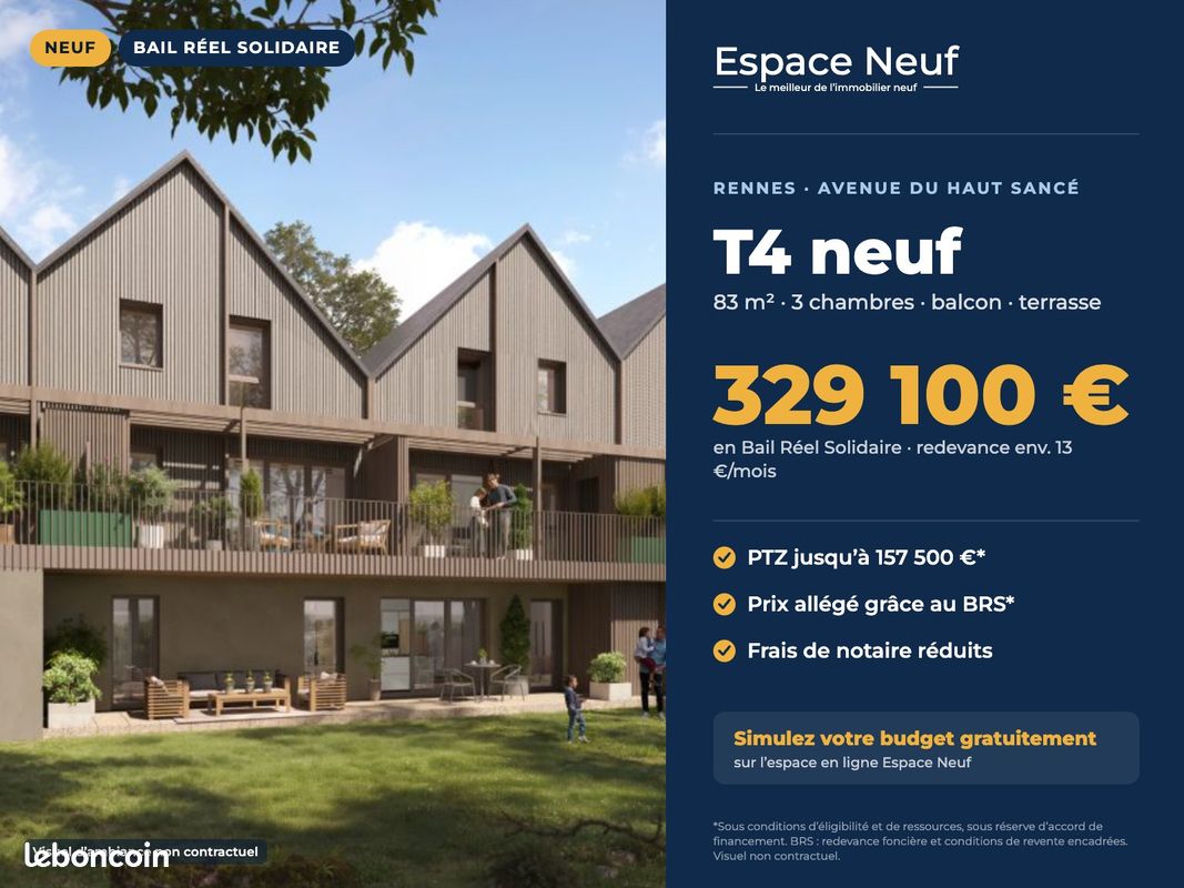Appartement 4 pièces 83 m² · à Rennes · 83 m² · 329 100 €