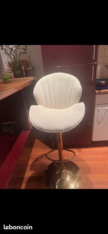 Tabouret de bar réglable blanc (image 1)