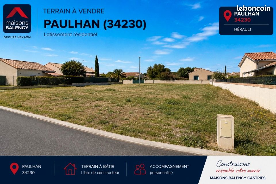 Terrain 190 m² Paulhan · 86 500 €